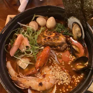Tomo Ramen's Spicy Seafood ramen.