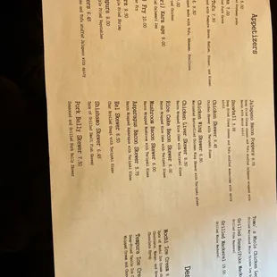 menu