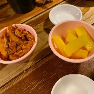 Kimchi and pickled radish side