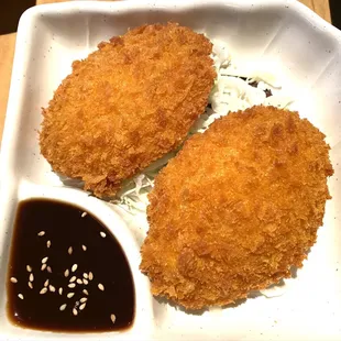 Croquette- deep fried mashed potatoes