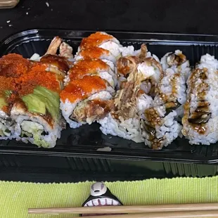 Dragon roll, spider roll