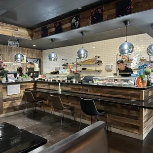 Bar seating.