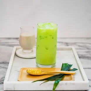 Mung Bean Pandan Milk Tea