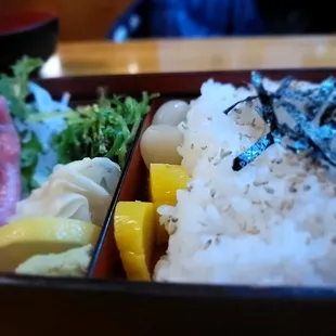 Tekka Don (or rather a kaisen don with maguro and hamachi. Pricey at $39 but good quality fish. Zoom in on pickles