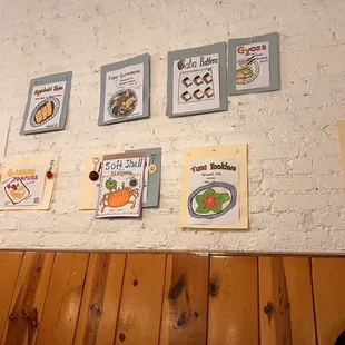 Paper signs on wall