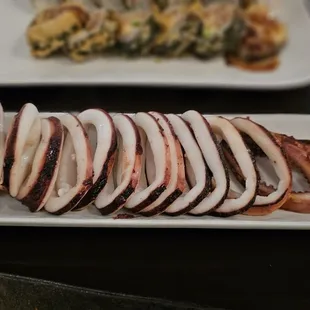 Whole grilled squid