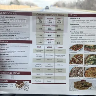the menu