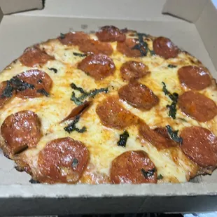 a pepperoni pizza