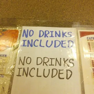 drinks are included...wait a minute