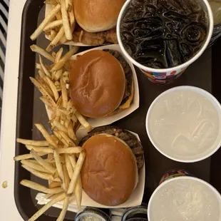 Angus burger and fries