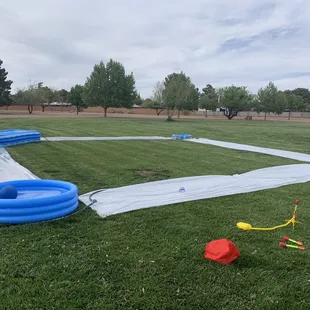 Adult slip &amp; slide dodge ball!