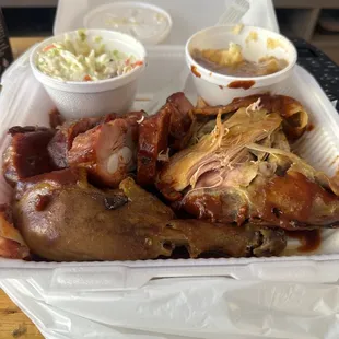 Rib tips and chicken