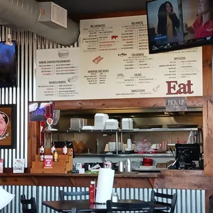 Menu and ordering counter.