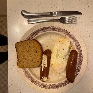 2 Eggs with Beef Sausage Omelet