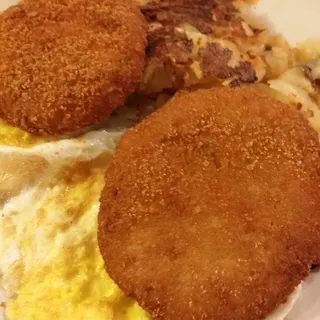 Crab Cakes and Eggs Combo