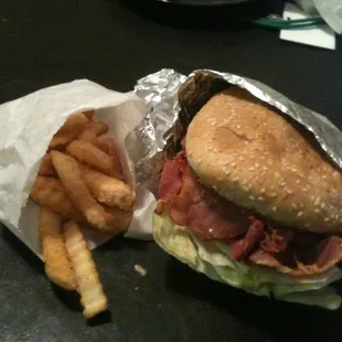 Colossal Burger and the fries I managed not to eat on the ride home