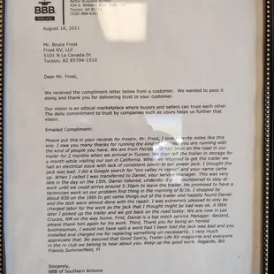 A placard on their glory wall.