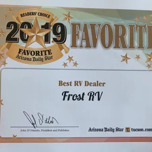 Thank you to all of our great customers for voting for us we are so excited to have won two years in a row