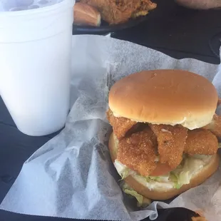 Huge fish sandwich....