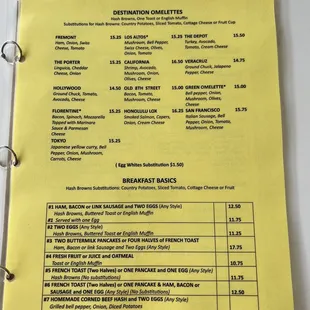 First page of Dec 2022 menu