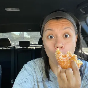 Me enjoying a glazed donut