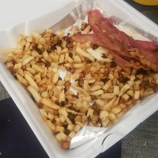 Bottom of the bag fries in place of the home fries that was ordered. Who does this?