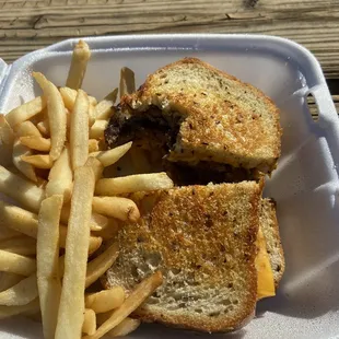 Patty melt and fries