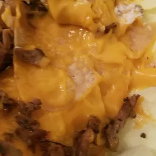 Nachos, cheese was old.