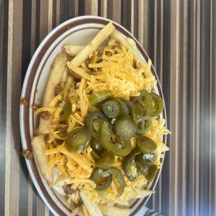 Chili Cheese Fries with jalapeños