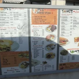 March 17, 2024 Tom's drive-through menu