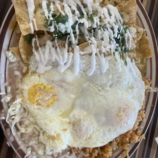 Unos chilaquiles verdes