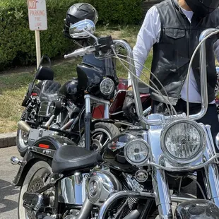 Plenty of biker parking out front