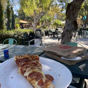 a slice of pepperoni pizza