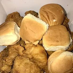 15 pcs Fried Chicken w/ Rolls