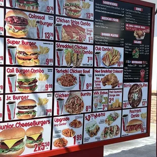 Menu burger combos