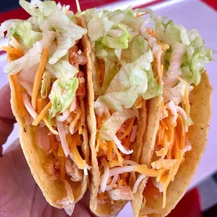 Shredded chicken tacos
