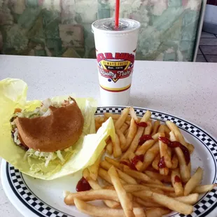 "THE TOM'S JR. CHEESE BURGER, FRIES, &amp; SODA SPECIAL"  $6.99+TAX