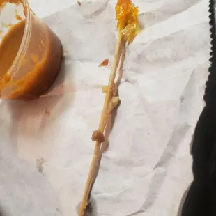 Toothpick found in my chicken burrito from Tom's jr.  In Lynwood, Calif.