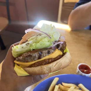 Chilli cheese burger upside down