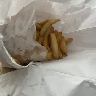 Overpriced order of fries that are not full!