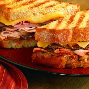 a ham and cheese sandwich