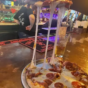 Pepperoni pizza with extra cheese!