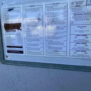 Menu outside