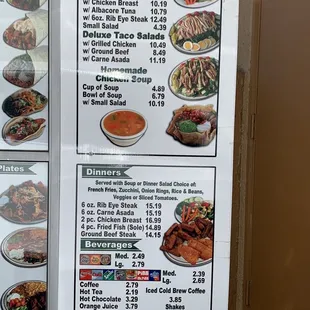 Drive thru menu