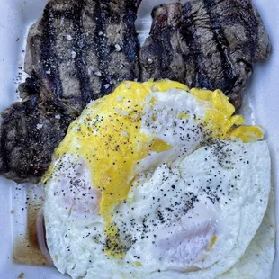 Steak and eggs