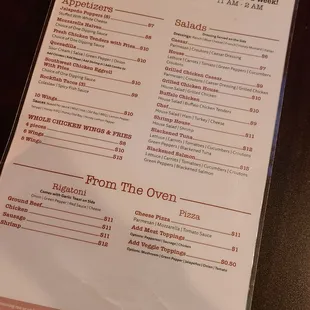 Menu Front