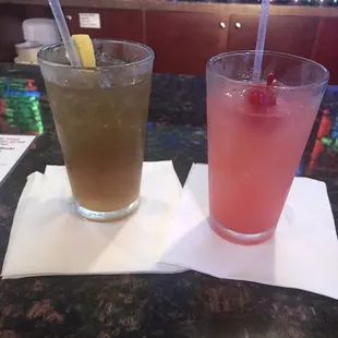 Drinks: Long Island and Strawberry  long Island