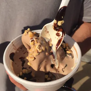 My melting sundae $2.99 plus 50 cents for topping, which was about 1 tsp full