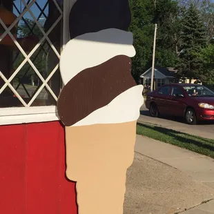 a large ice cream cone