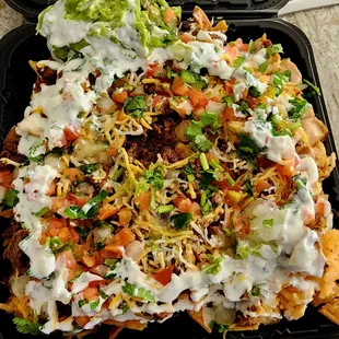 Chicken and Asada full size Nachos. Ian lovvesss!